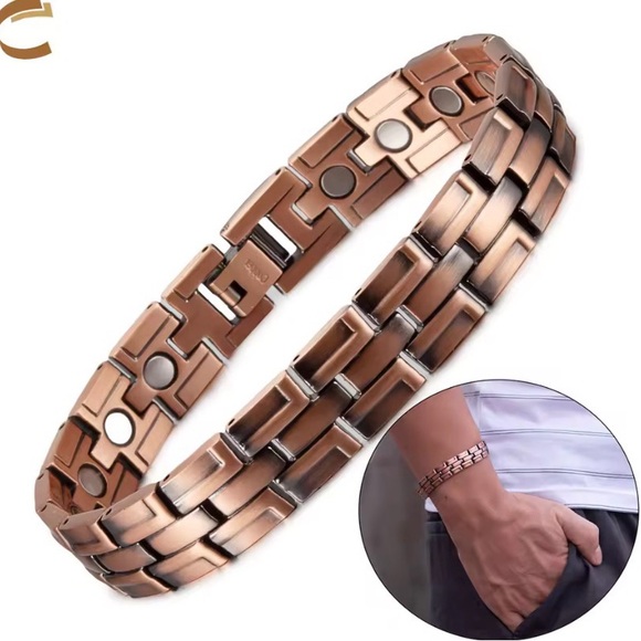 Men’s Pure Copper Magnetic Bracelet Bio Energy Therapy Jewelry